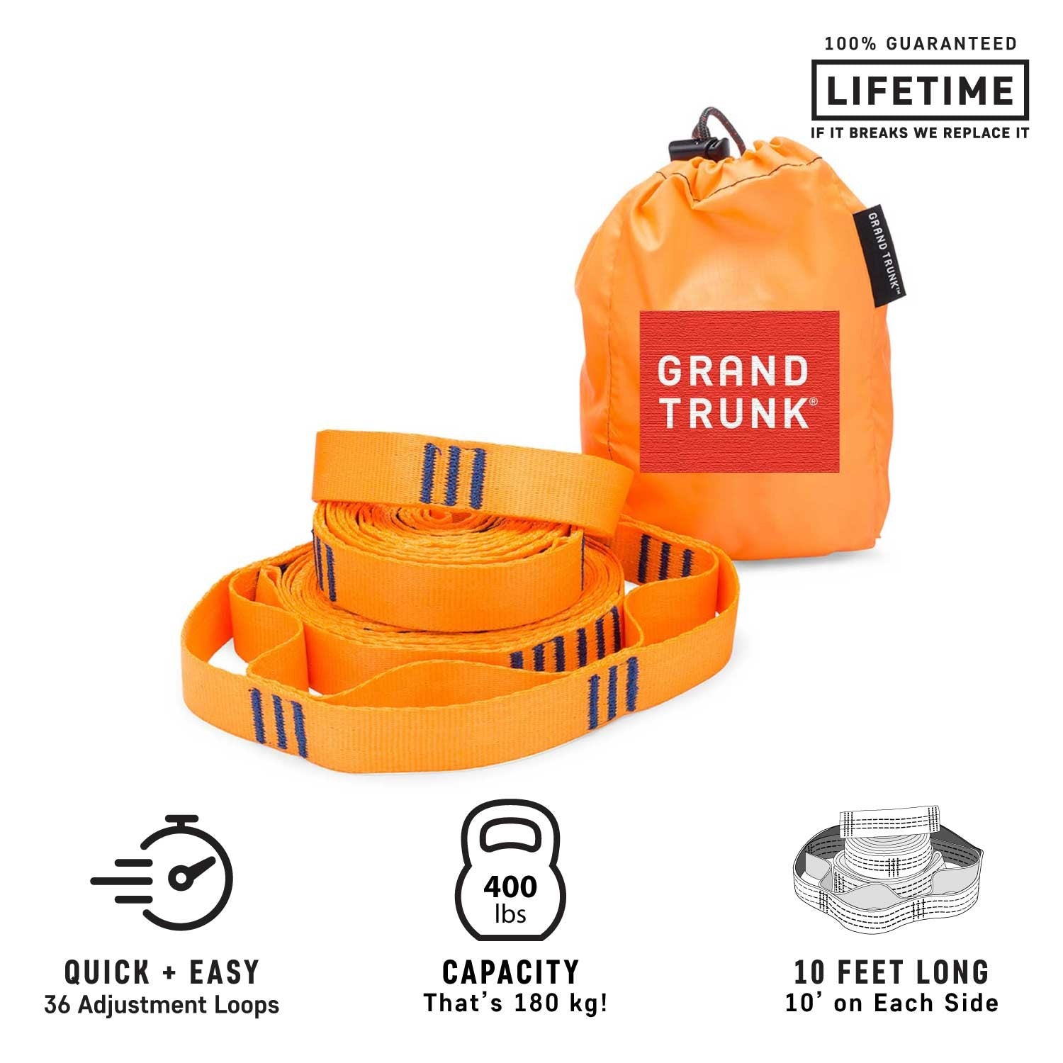 Ιμάντες Αιώρας Grand Trunk Suspension Straps (orange) | www.lightgear.gr