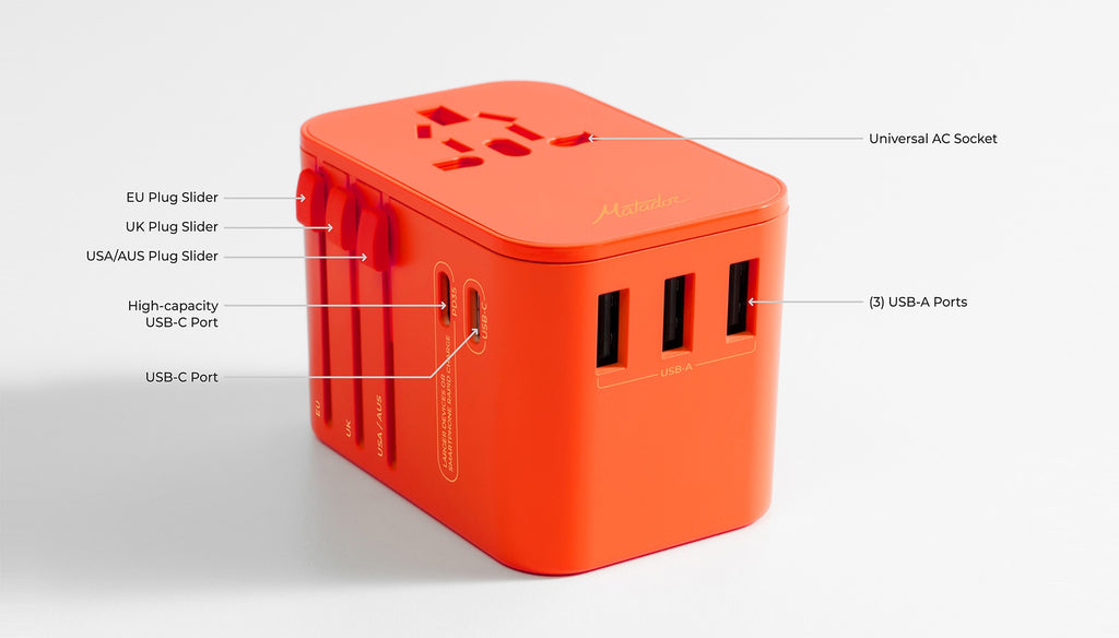 Αντάπτορας Ταξιδιού Matador Global Travel Adapter  (orange) | www.lightgear.gr