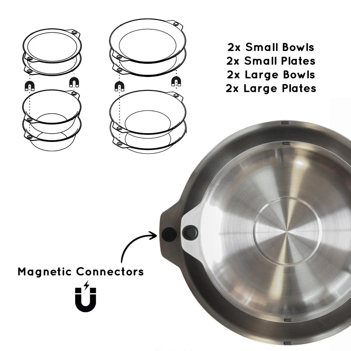 Μαγνητικό Μπολ-Πιάτο Full-Windsor Magware Bowls-plates (διπλό σετ) | www.lightgear.gr