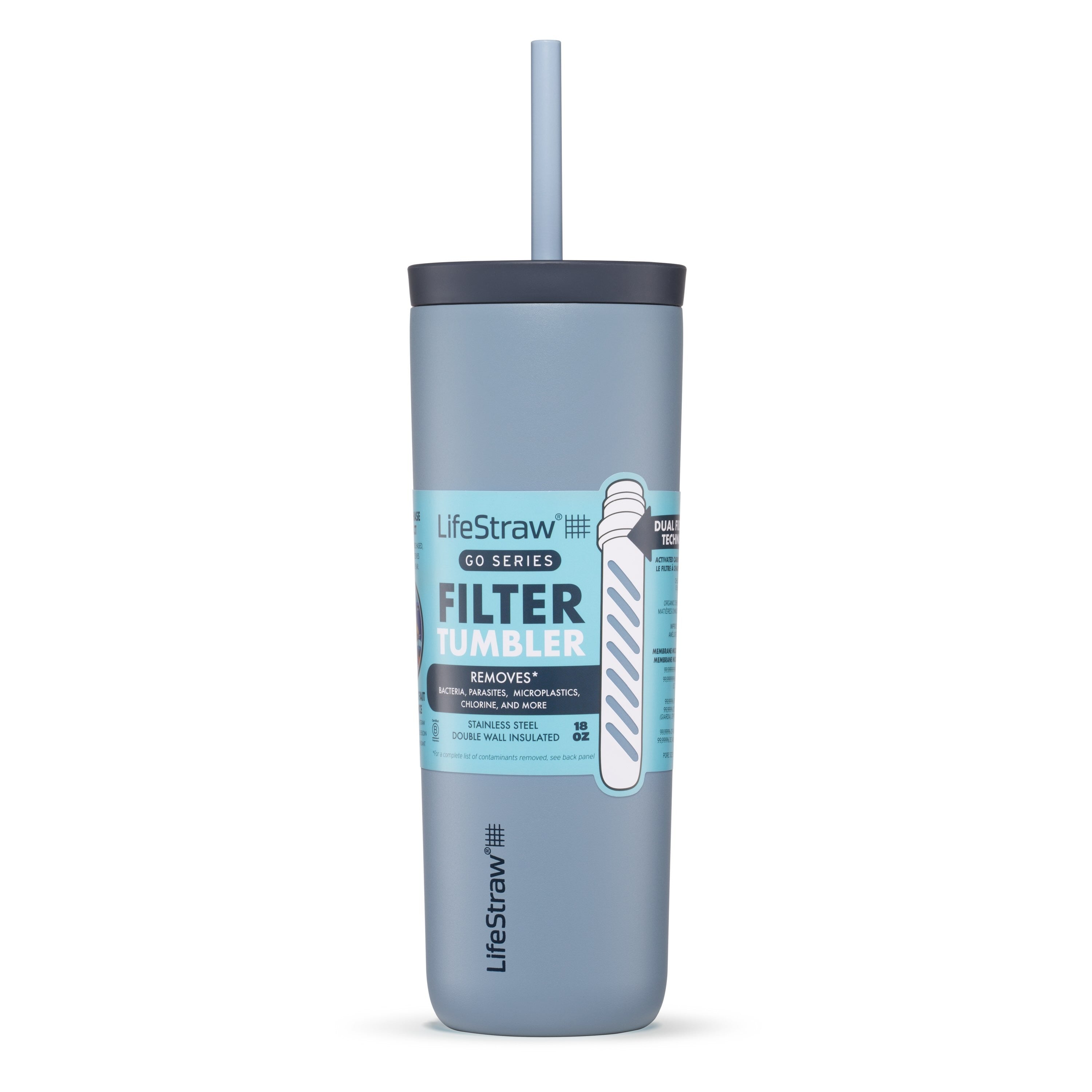 Ανοξείδωτο Παγούρι Με Φίλτρο Νερού Lifestraw Go Steel Tumbler 500ml (icelandic Blue) | www.lightgear.gr