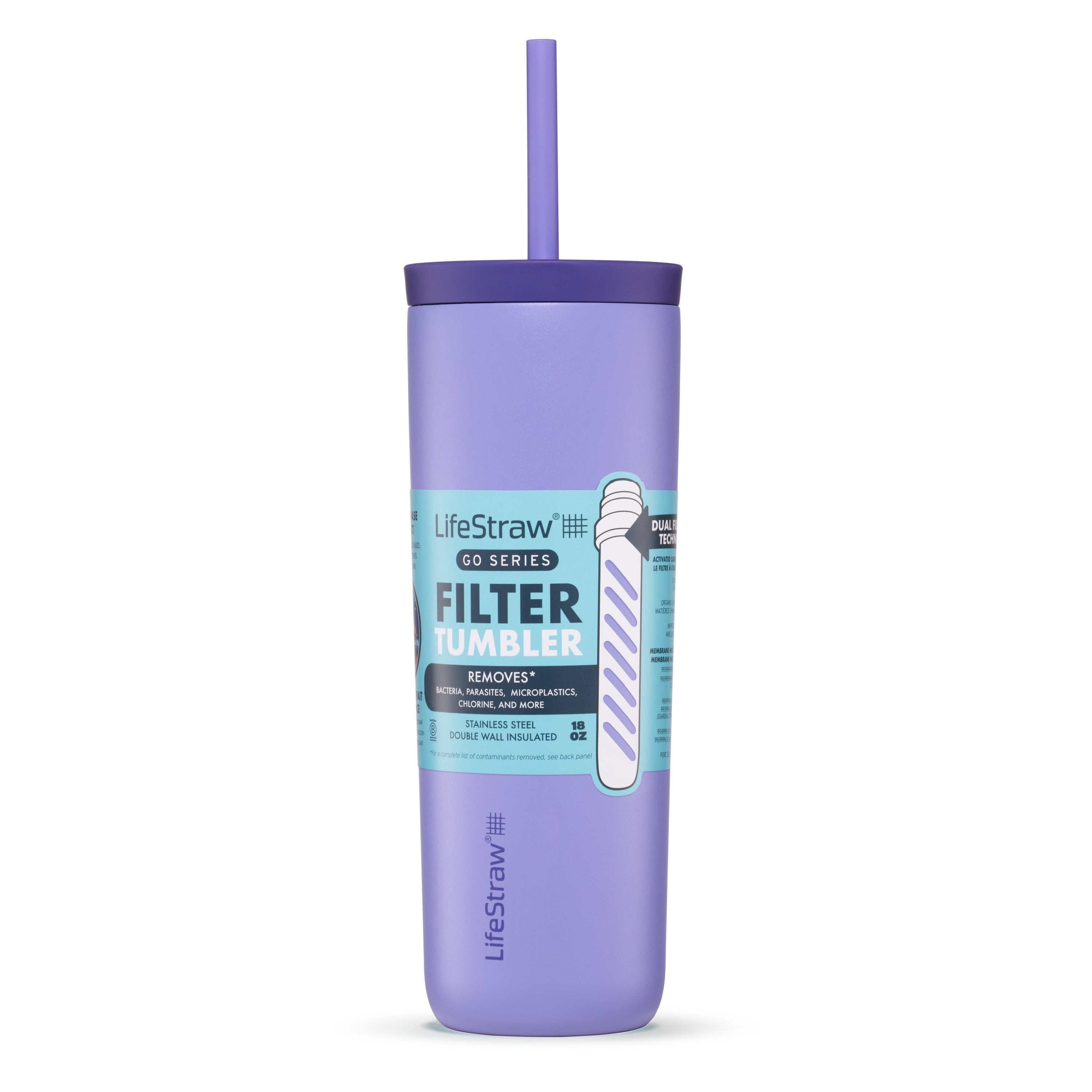 Ανοξείδωτο Παγούρι Με Φίλτρο Νερού Lifestraw Go Steel Tumbler 500ml (thistle Purple) | www.lightgear.gr
