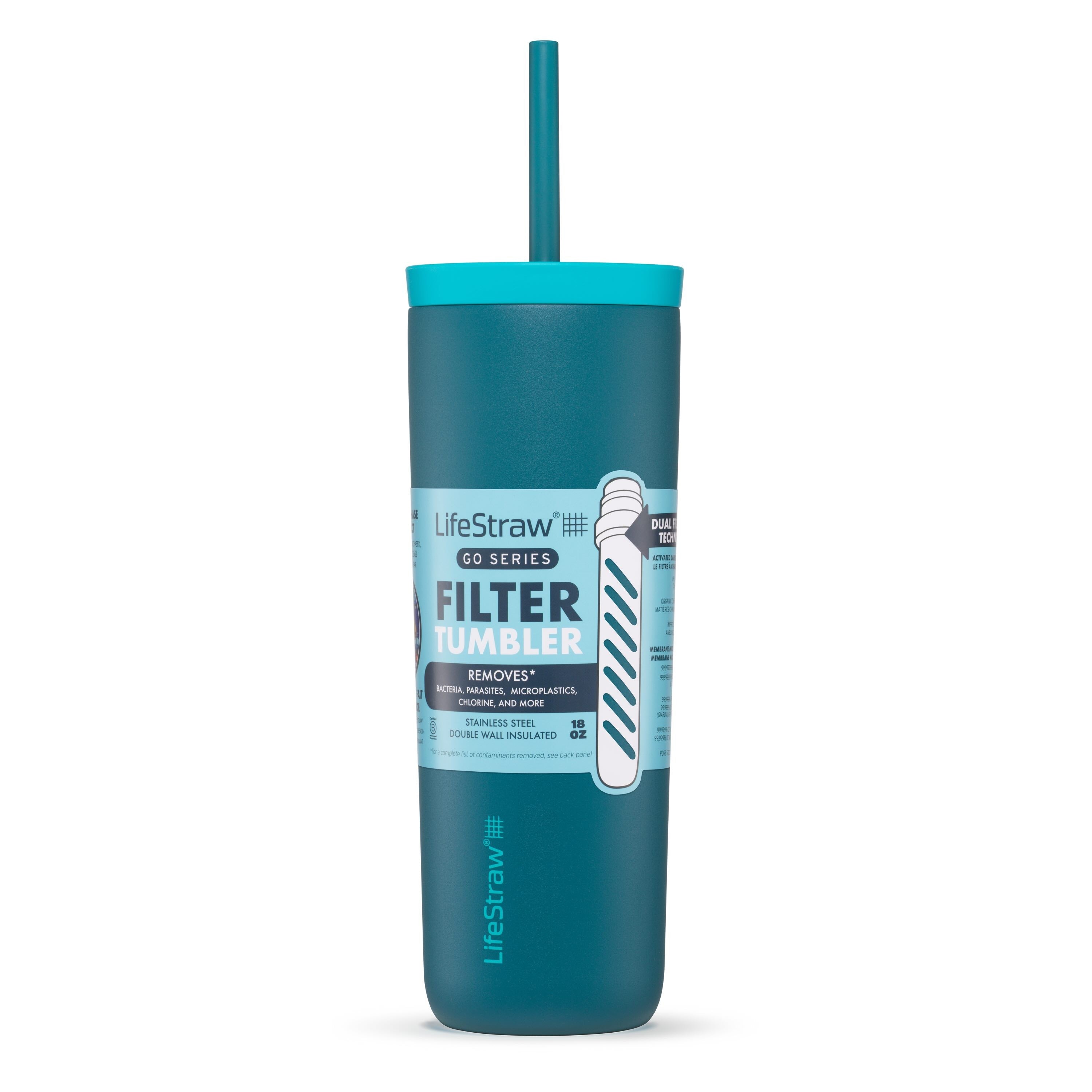 Ανοξείδωτο Παγούρι Με Φίλτρο Νερού Lifestraw Go Steel Tumbler 500ml (laguna Teal) | www.lightgear.gr