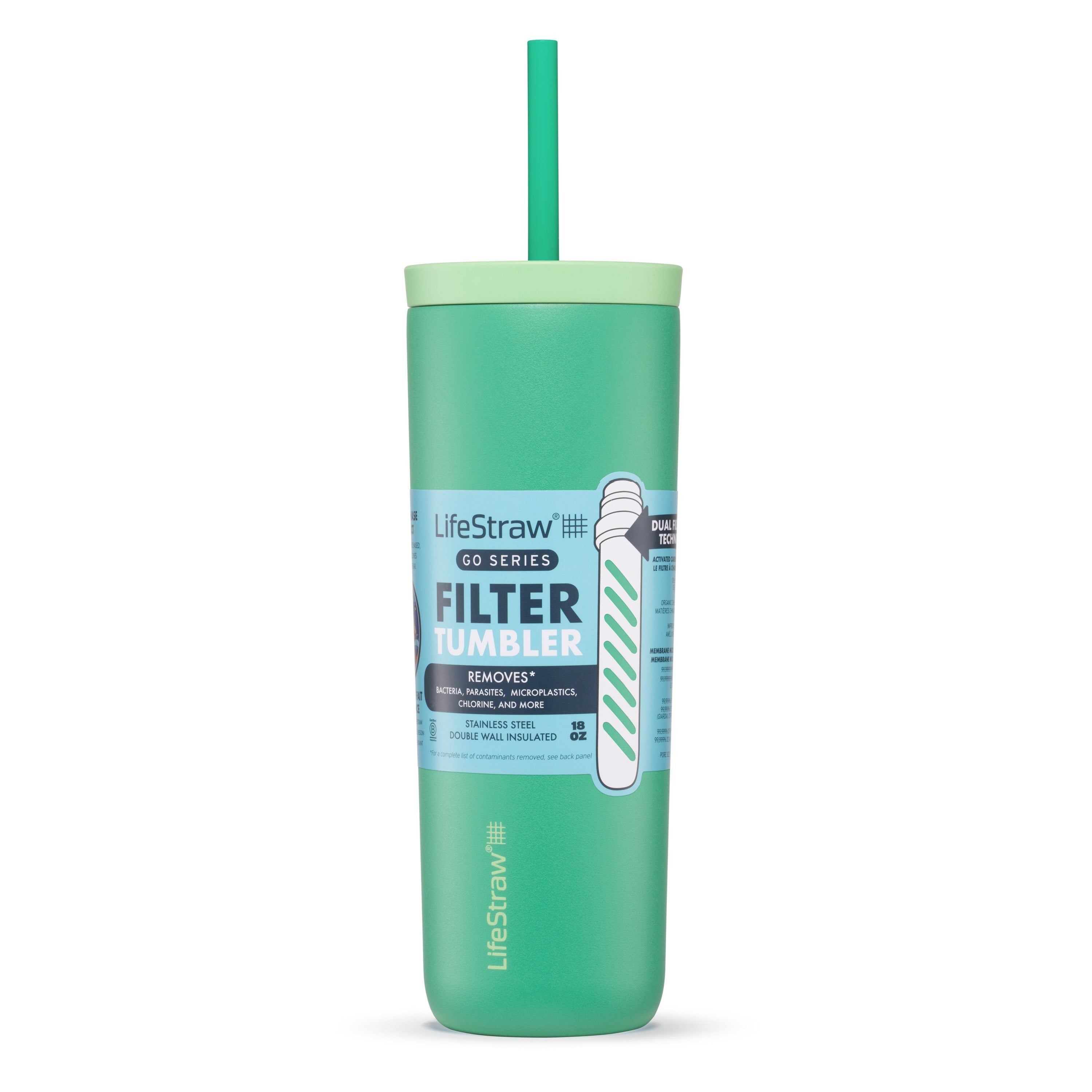 Ανοξείδωτο Παγούρι Με Φίλτρο Νερού Lifestraw Go Steel Tumbler 500ml (cactus Green) | www.lightgear.gr