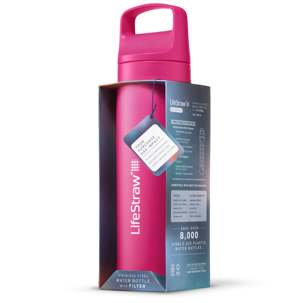 Ανοξείδωτο Παγούρι Με Φίλτρο Νερού Lifestraw Go Steel 700ml (orchid Pink) | www.lightgear.gr