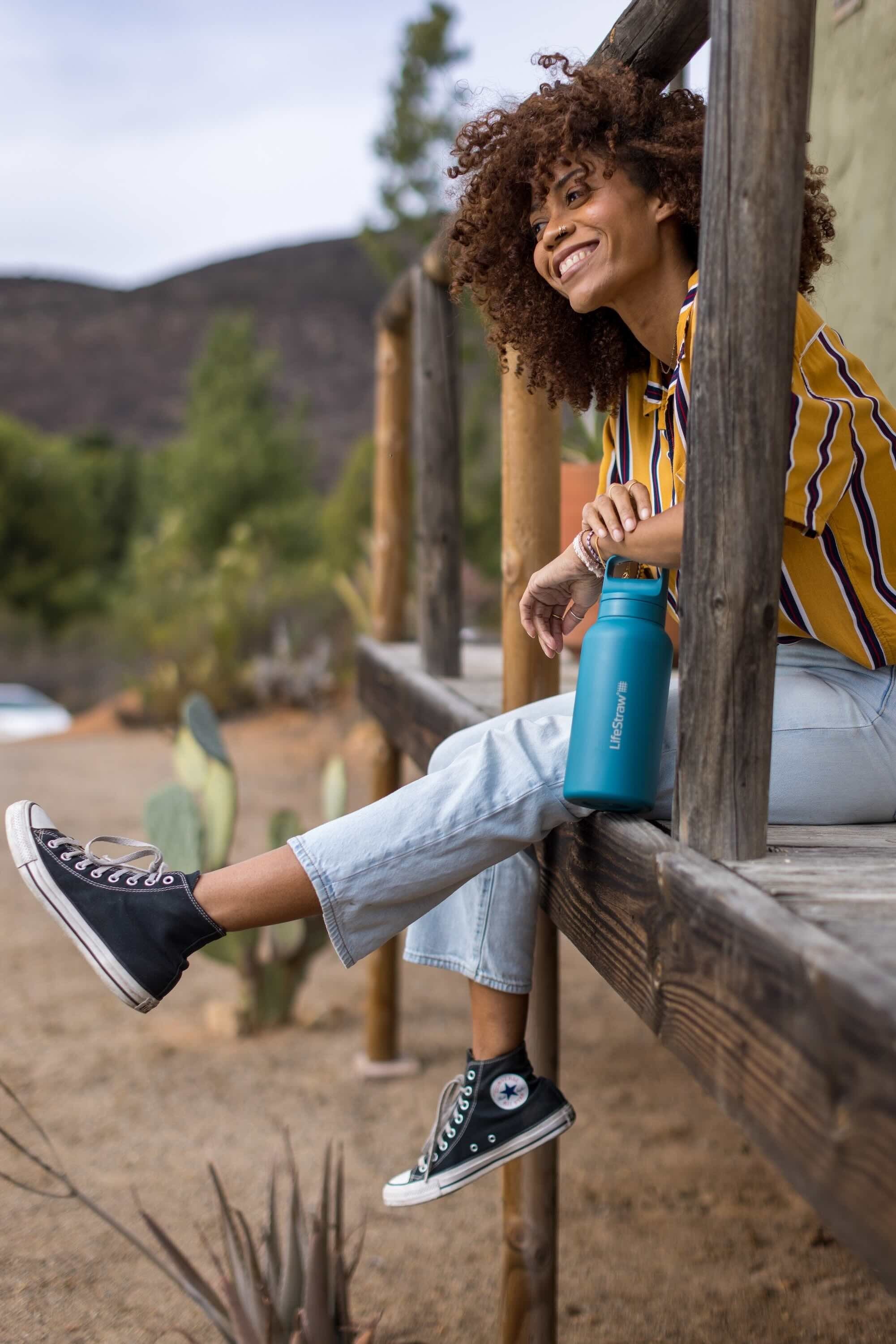 Ανοξείδωτο Παγούρι Με Φίλτρο Νερού Lifestraw Go Steel 1000ml (cactus Green) | www.lightgear.gr