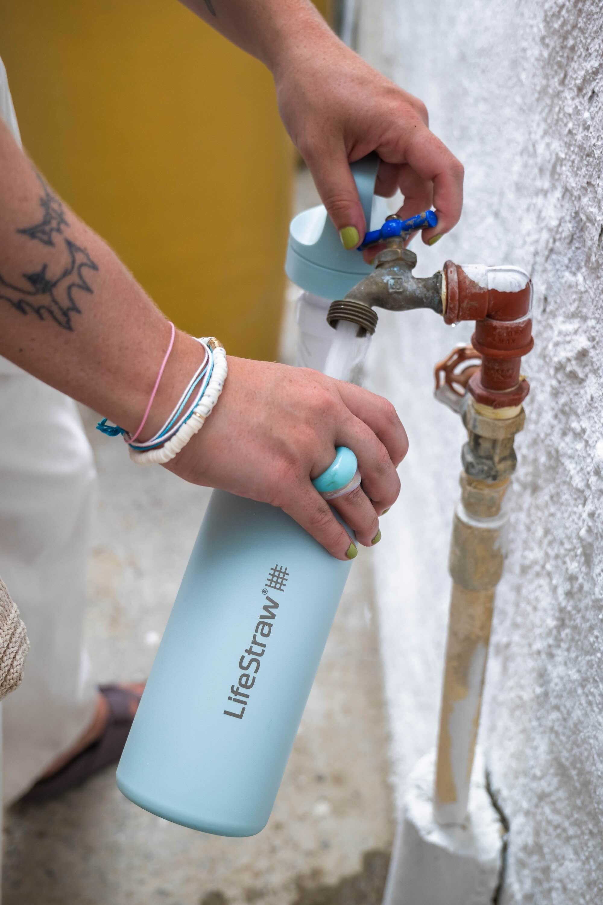 Ανοξείδωτο Παγούρι Με Φίλτρο Νερού Lifestraw Go Steel 500ml (orchid Pink) | www.lightgear.gr