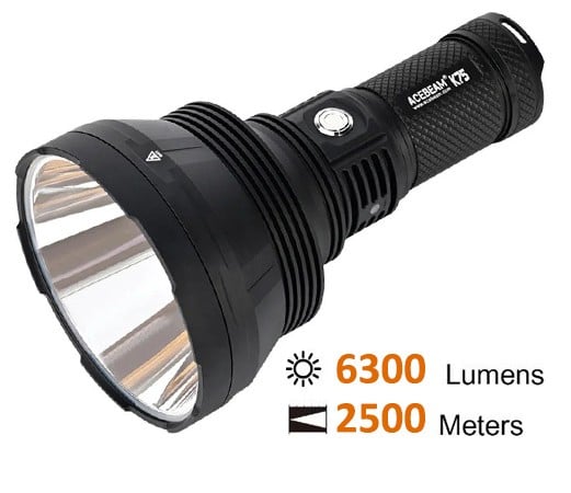 Φακός Μεγάλης Ισχύος Acebeam K75 +Battery | www.lightgear.gr