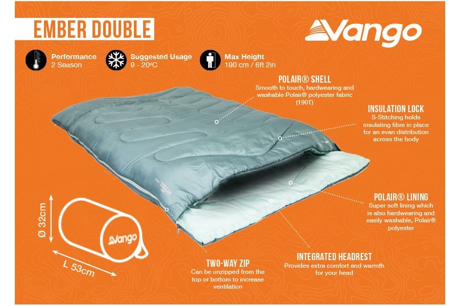 Υπνόσακος Διπλός Vango Ember | www.lightgear.gr