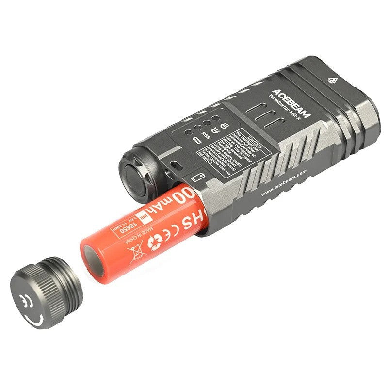 Φακός Acebeam M2-X Terminator 5000k + Battery | www.lightgear.gr