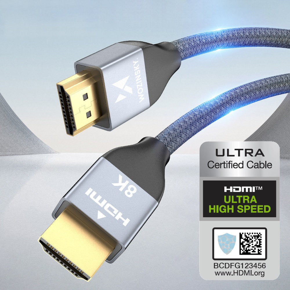 HDMI 2.1 Cable 8K 60Hz 48Gbps / 4K 120Hz / 2K 144Hz 3m Wozinsky Ασημί (WHDMI-30) | www.lightgear.gr