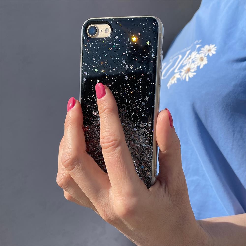 Star Glitter Shining Cover Wozinsky για Xiaomi Redmi Note 9T 5G Μαύρο | www.lightgear.gr