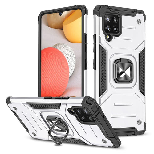 Ring Armor Case Kickstand Wozinsky Tough Rugged για Samsung Galaxy A42 5G Ασημί | www.lightgear.gr