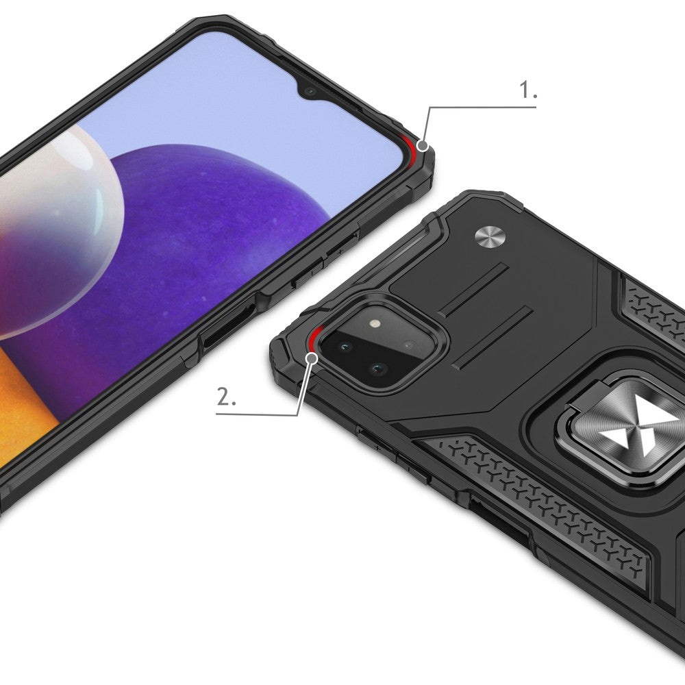 Ring Armor Case Kickstand Wozinsky Tough Rugged για Samsung Galaxy A22 4G Μπλε | www.lightgear.gr