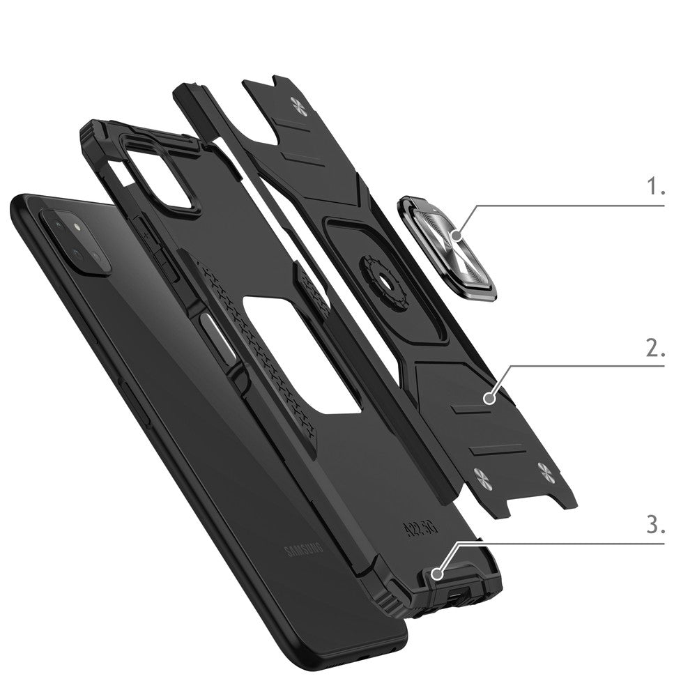 Ring Armor Case Kickstand Wozinsky Tough Rugged για Samsung Galaxy A22 4G Μαύρο | www.lightgear.gr