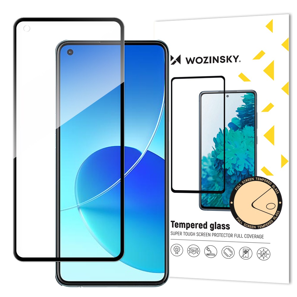 Super Tough Tempered Glass Full Screen Wozinsky με Frame Case Friendly για Oppo Reno6 4G Μαύρο | www.lightgear.gr