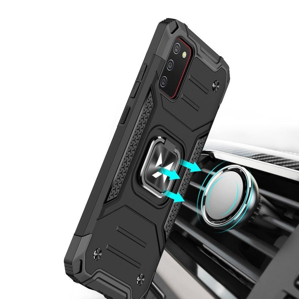 Ring Armor Tough Hybrid Case Cover + Magnetic Holder Wozinsky για Samsung Galaxy A03s Μπλε | www.lightgear.gr