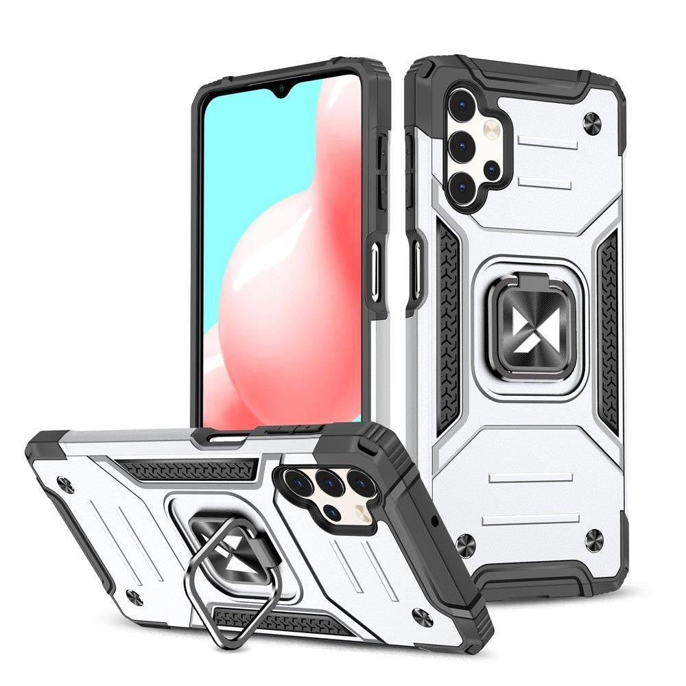 Ring Armor Hybrid Case + Magnetic Holder Wozinsky για Samsung Galaxy A73 Ασημί | www.lightgear.gr