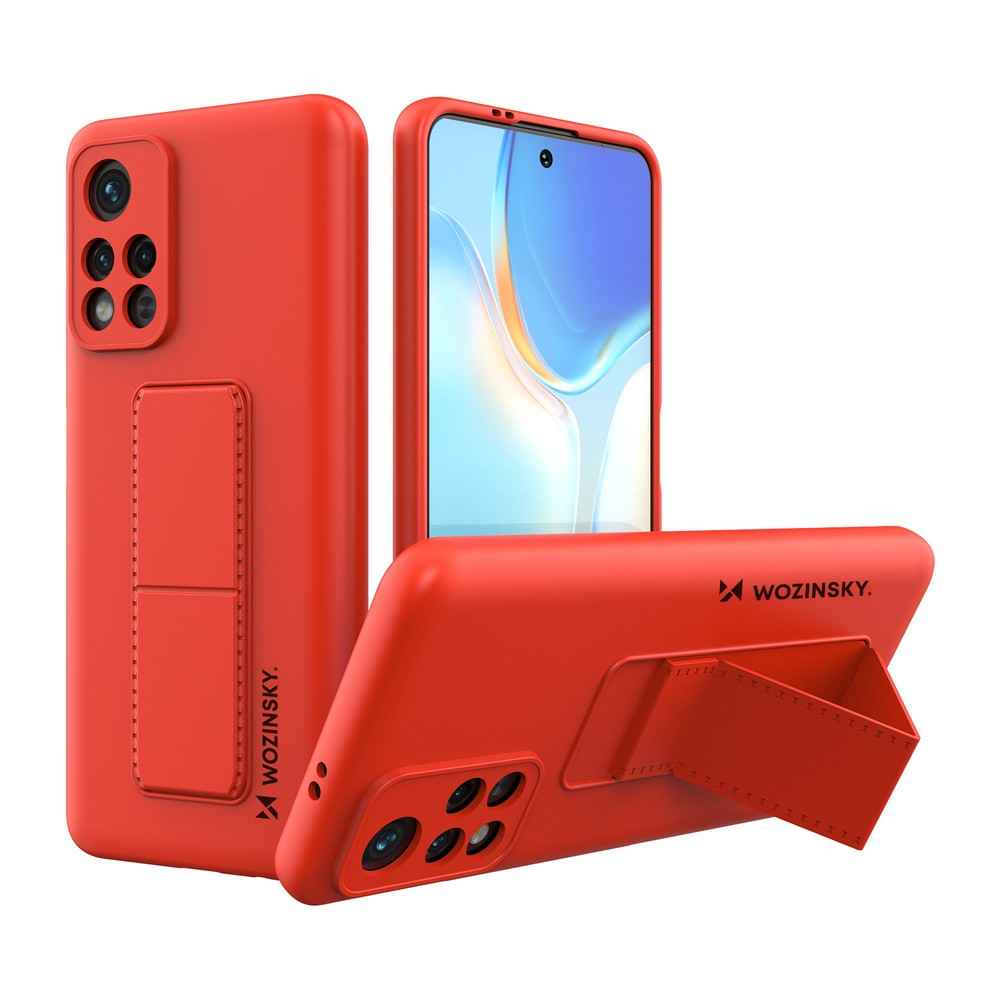 Kickstand Case Σιλικόνης με Stand Wozinsky για Xiaomi Poco M4 Pro 5G Κόκκινο | www.lightgear.gr