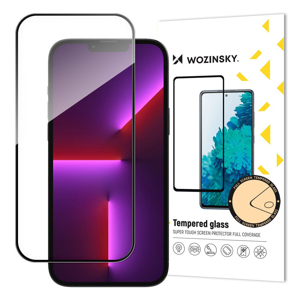 Super Durable Tempered Glass Full Screen Wozinsky με Frame Case Friendly για iPhone 14 Pro Μαύρο | www.lightgear.gr