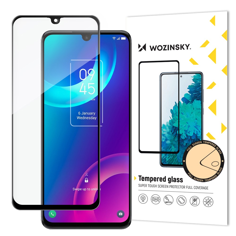 Super Tough Tempered Glass Full Screen Wozinsky με Frame Case Friendly για TCL 30 Plus Μαύρο | www.lightgear.gr
