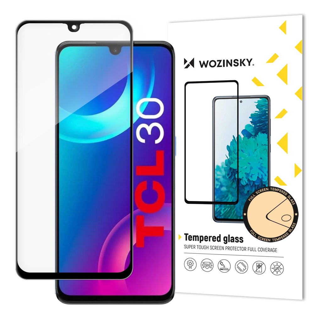 Super Durable Tempered Glass Full Screen Wozinsky με Frame Case Friendly για TCL 30 Μαύρο | www.lightgear.gr