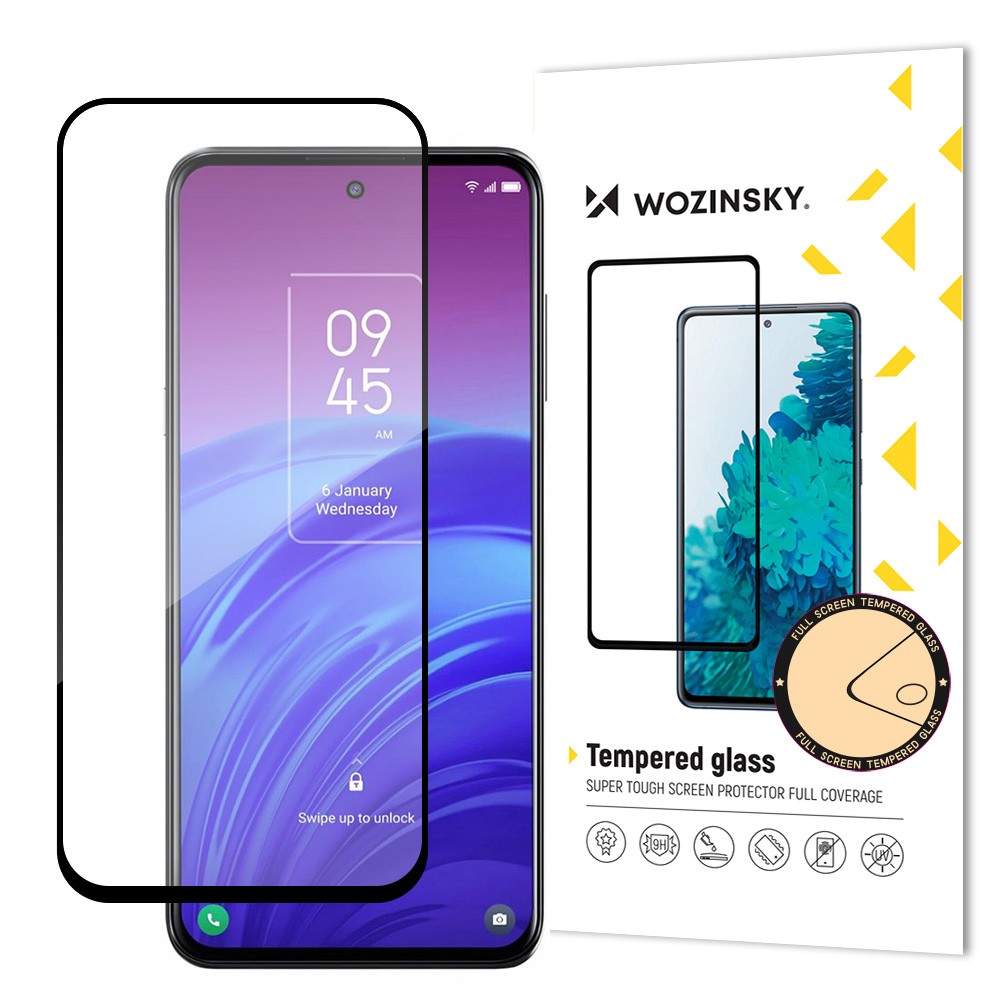 Super Tough Tempered Glass Full Screen Full Glue Wozinsky με Frame Case Friendly για TCL 20L Μαύρο | www.lightgear.gr