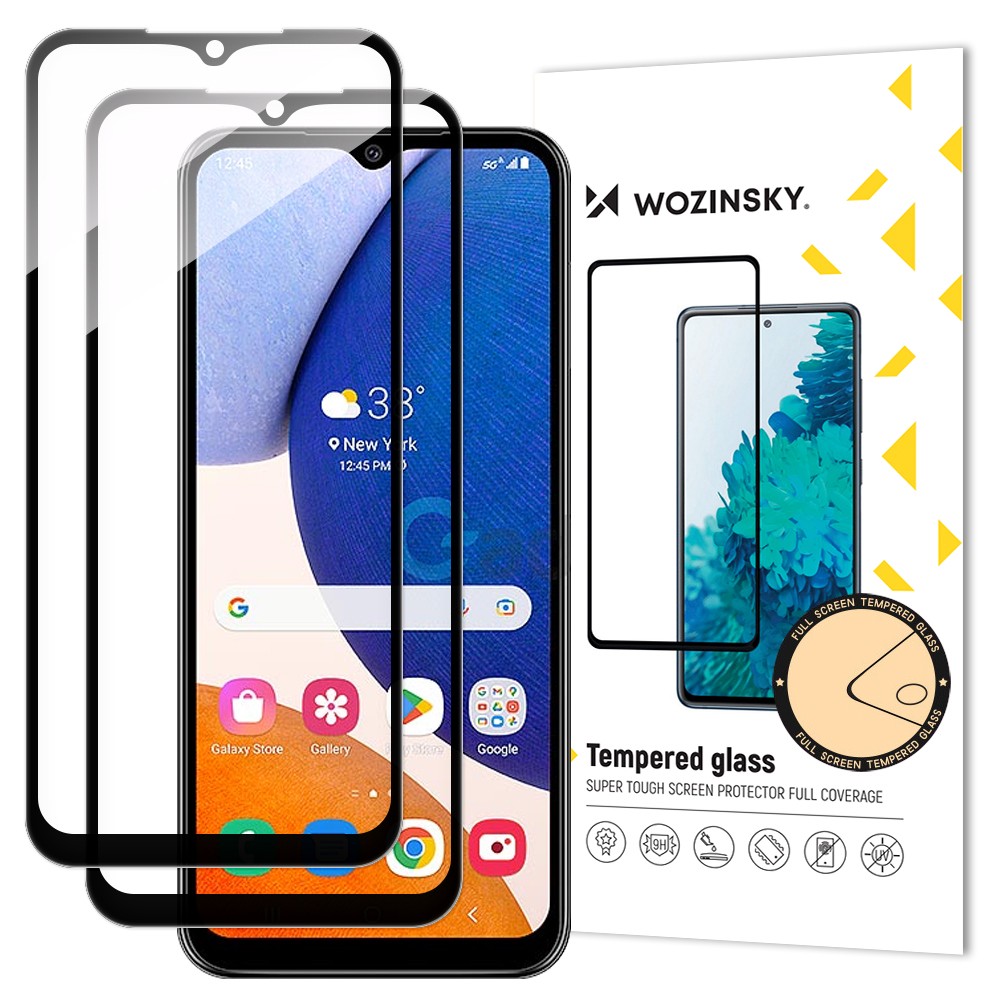 Tempered Glass Full Screen 9H με Frame Wozinsky για Samsung Galaxy A14 5G / A14 Μαύρο 2τεμ | www.lightgear.gr