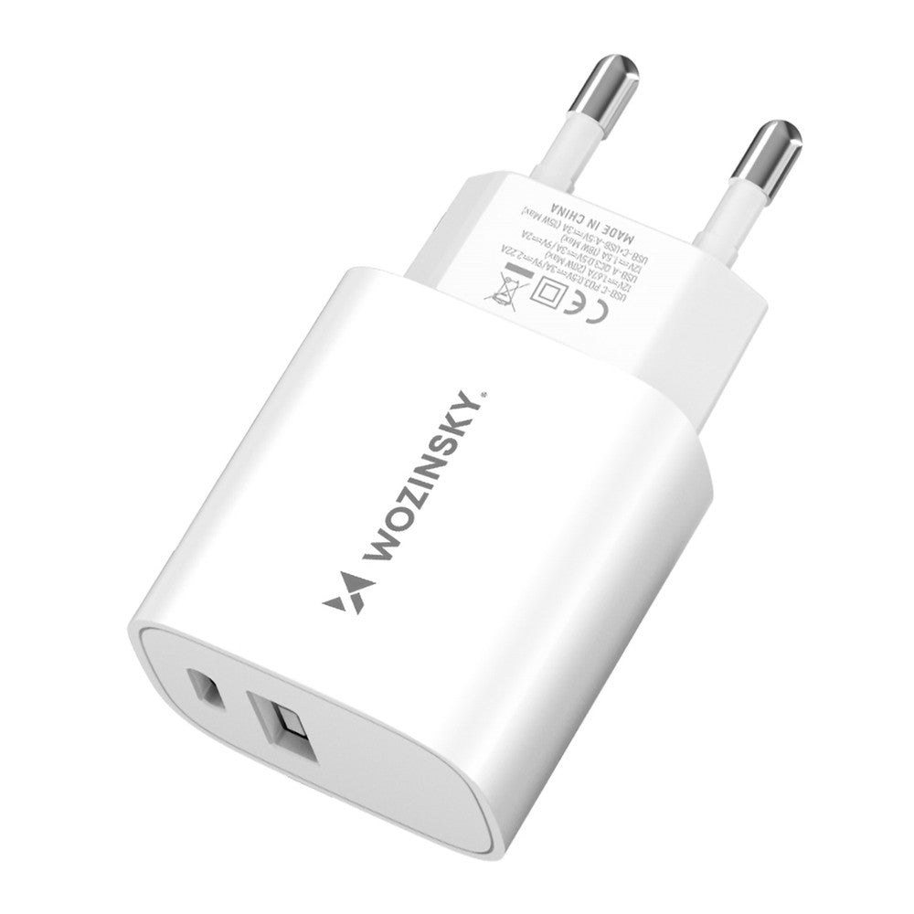 Επιτοίχιος Φορτιστής Wozinsky WGWCW USB-A USB-C 20W Λευκό | www.lightgear.gr