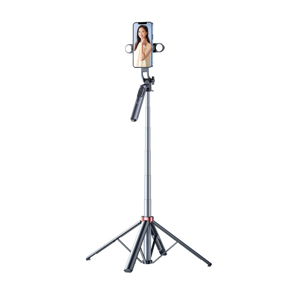 Selfie Stick WH181D-Y1S 1.75m Aluminum Alloy Τηλεσκοπικό Tripod με Dual Lamp και Phone Holder Μαύρο | www.lightgear.gr
