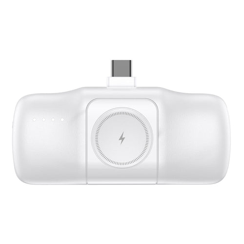 Mini Power Bank Wozinsky WF16-YCS 5000mAh 15W USB-C με Ενσωματωμένο USB-C Καλώδιο και Apple Watch Charger Λευκό | www.lightgear.gr