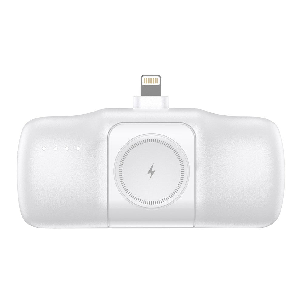 Mini Power Bank 5000mAh 15W Wozinsky WF16-YLS με Built-in USB-C Cable και Apple Watch Charger Λευκό | www.lightgear.gr