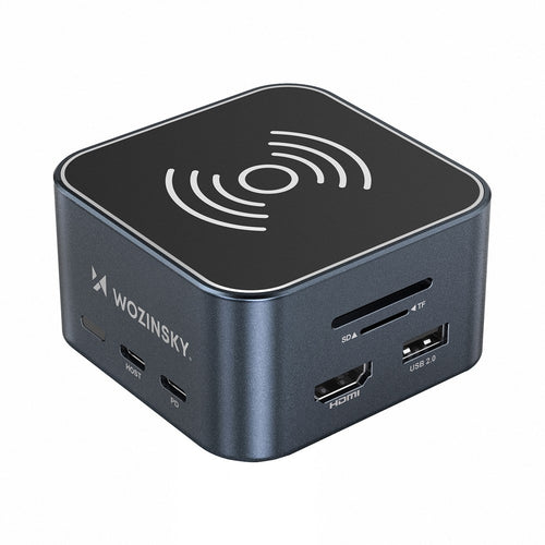 Hub USB-C 12 in 1 Wozinsky Πολυλειτουργικό με Wireless Charging Αλουμίνιο με Καλώδιο 15cm Γκρι | www.lightgear.gr