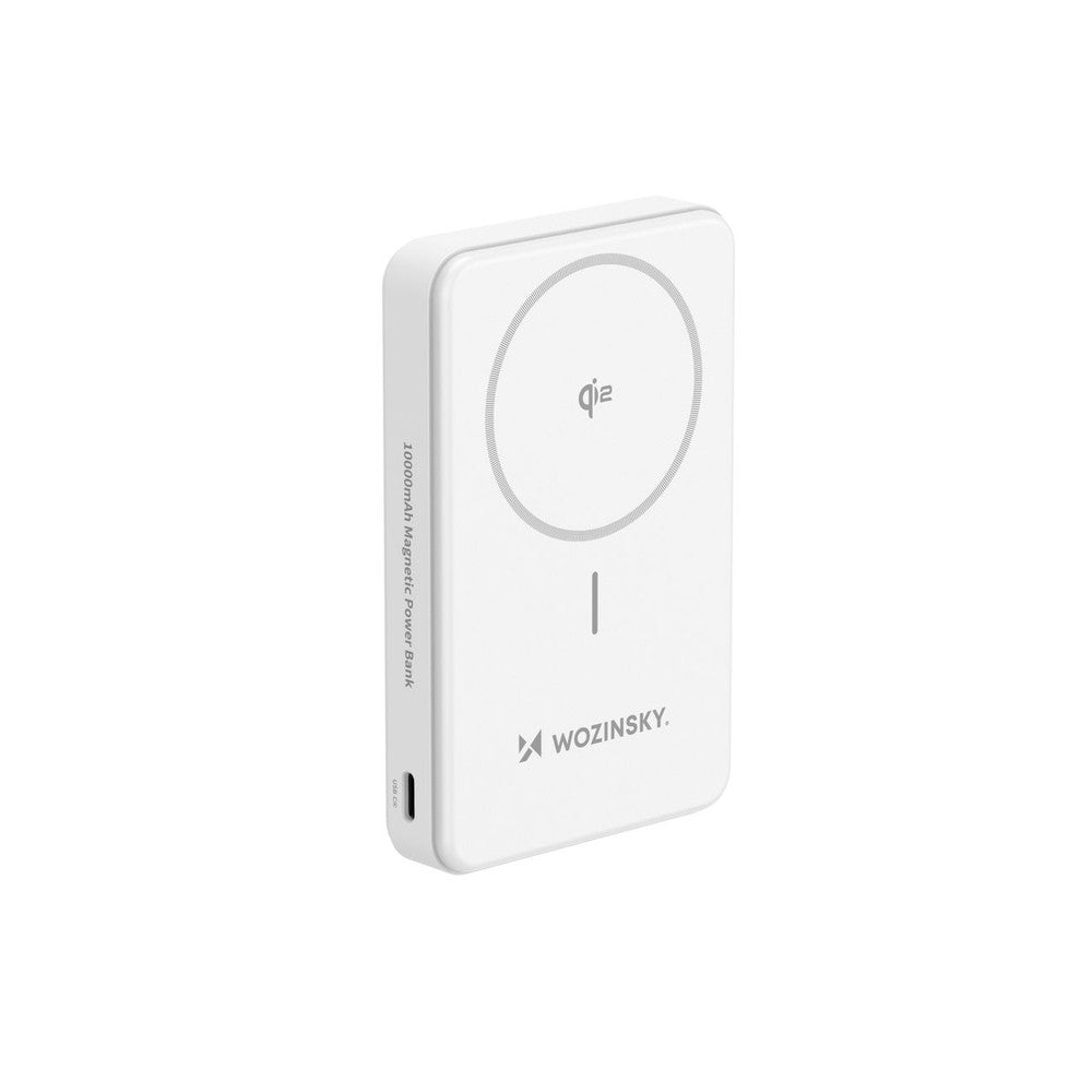 Powerbank Wozinsky WLWP-10KA0Y3WS 22.5W PD Qi2 10000mAh με Stand, 1x USB-A, 1x USB-C Λευκό | www.lightgear.gr