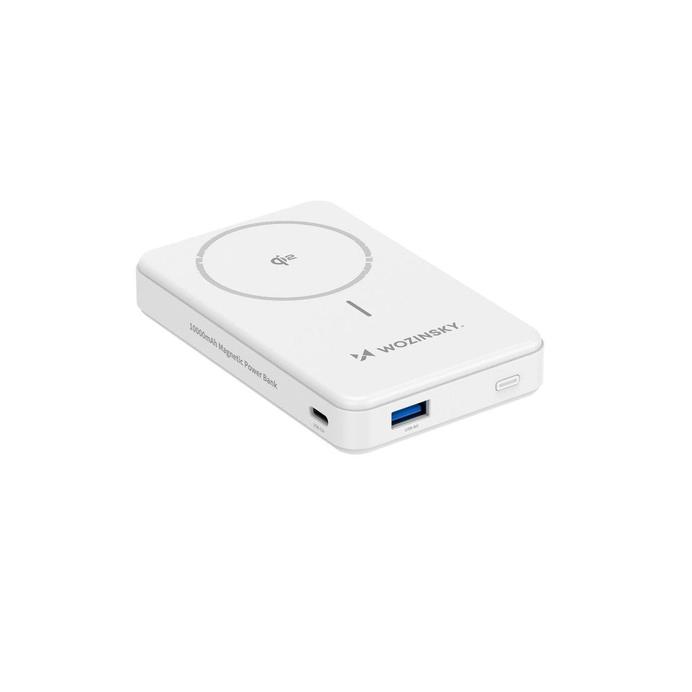 Powerbank Wozinsky WLWP-10KA0Y3WS 22.5W PD Qi2 10000mAh με Stand, 1x USB-A, 1x USB-C Λευκό | www.lightgear.gr