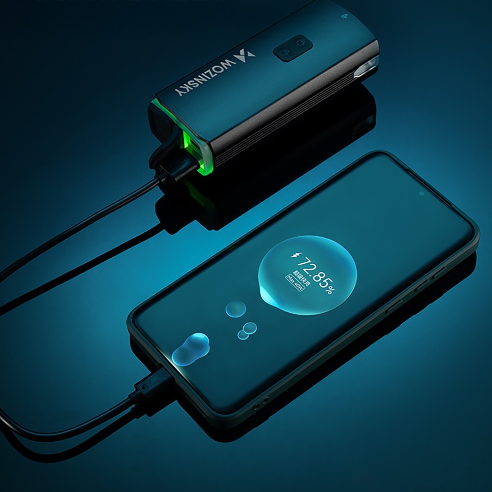 Μπροστινό Φως Ποδηλάτου Wozinsky 3000lm με USB-C Καλώδιο Μαύρο | www.lightgear.gr