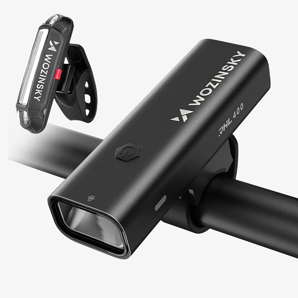 Σετ Φώτα Ποδηλάτου Wozinsky WSBLB2 Front 400lm και Rear USB-C Μαύρο | www.lightgear.gr