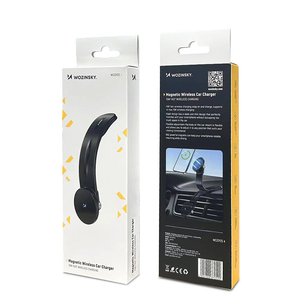 Magnetic Car Holder με 15W MagSafe Inductive Charger Wozinsky για Car Cockpit Μαύρο | www.lightgear.gr