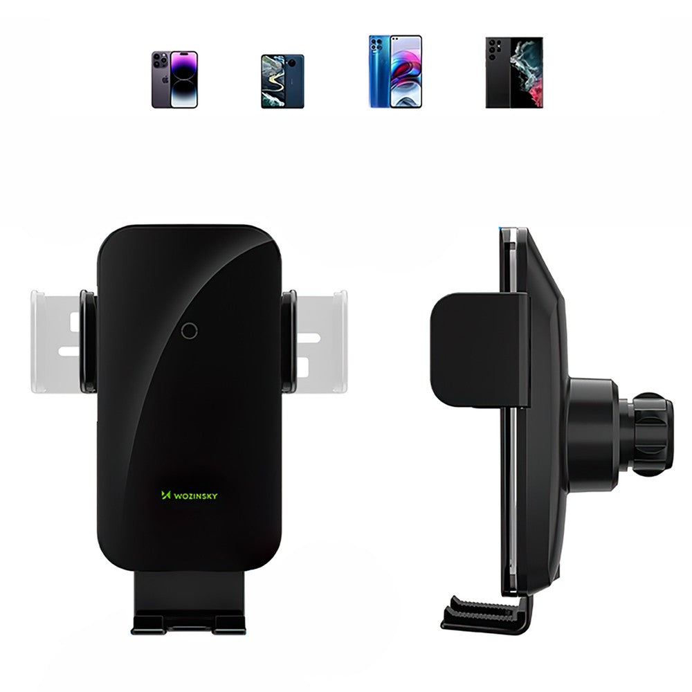 Βάση Αυτοκινήτου Clamp Wozinsky WEDZ-3Y8S με 15W Inductive Charger για Τηλέφωνο στον Αεραγωγό Μαύρο | www.lightgear.gr