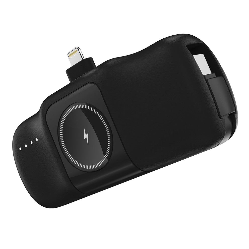 Mini Power Bank Wozinsky WF16-YLS 5000mAh 15W με Built-in USB-C Cable και Apple Watch Charger Μαύρο | www.lightgear.gr