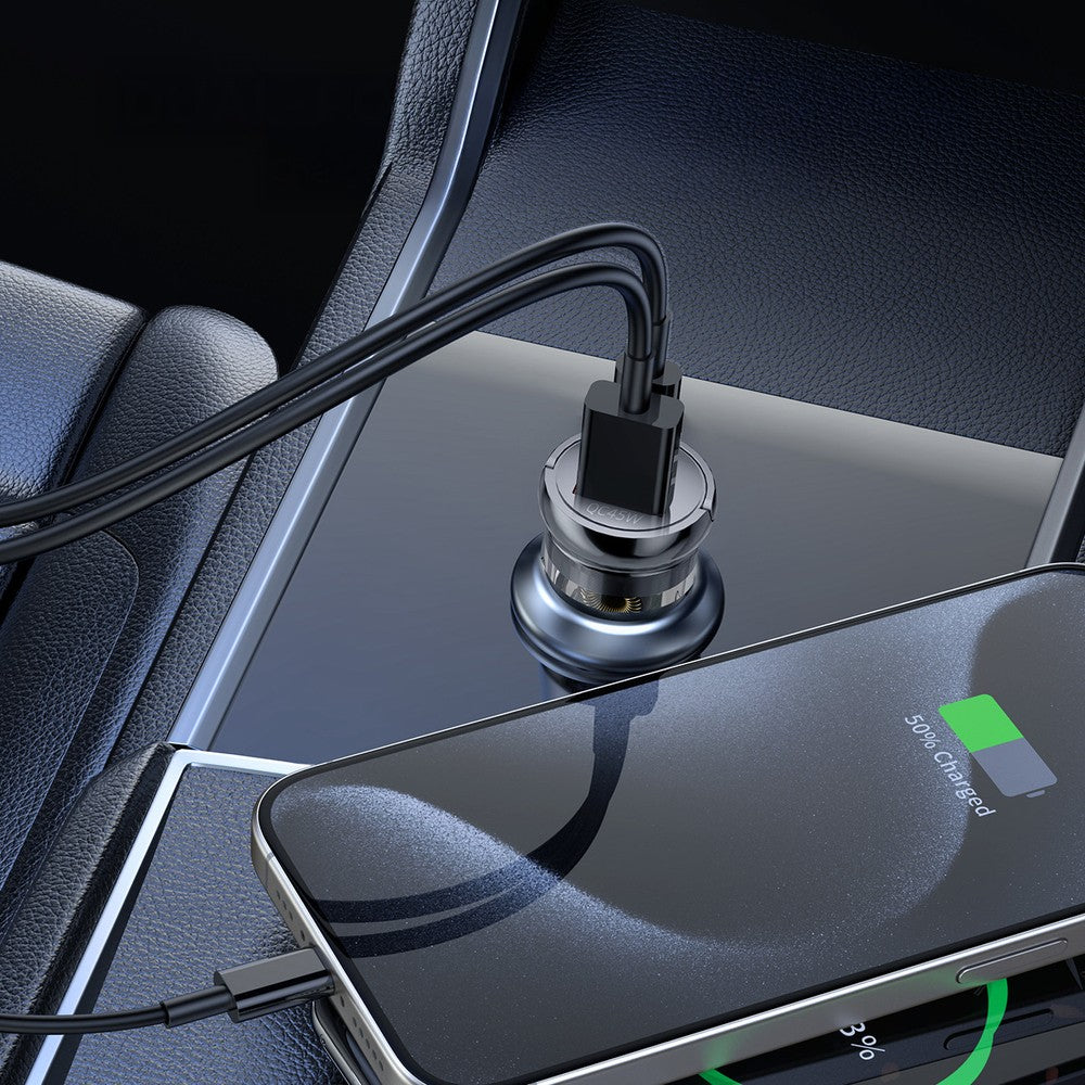 Φορτιστής Αυτοκινήτου Wozinsky 65W USB-C PD 65W / USB-A 45W QC 3.0 Μαύρο | www.lightgear.gr