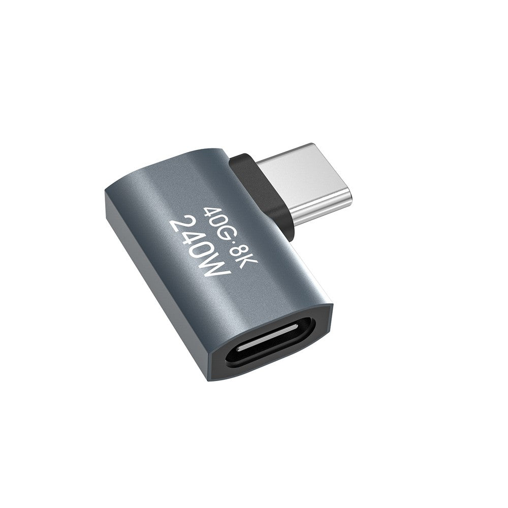 USB-C σε USB-C 40Gb/s 240W 8K OTG Side Angled Adapter Wozinsky WPKB-01 Γκρι | www.lightgear.gr