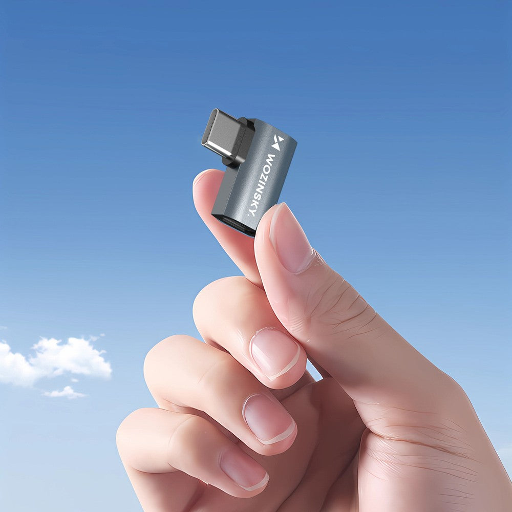 USB-C σε USB-C 40Gb/s 240W 8K OTG Side Angled Adapter Wozinsky WPKB-01 Γκρι | www.lightgear.gr