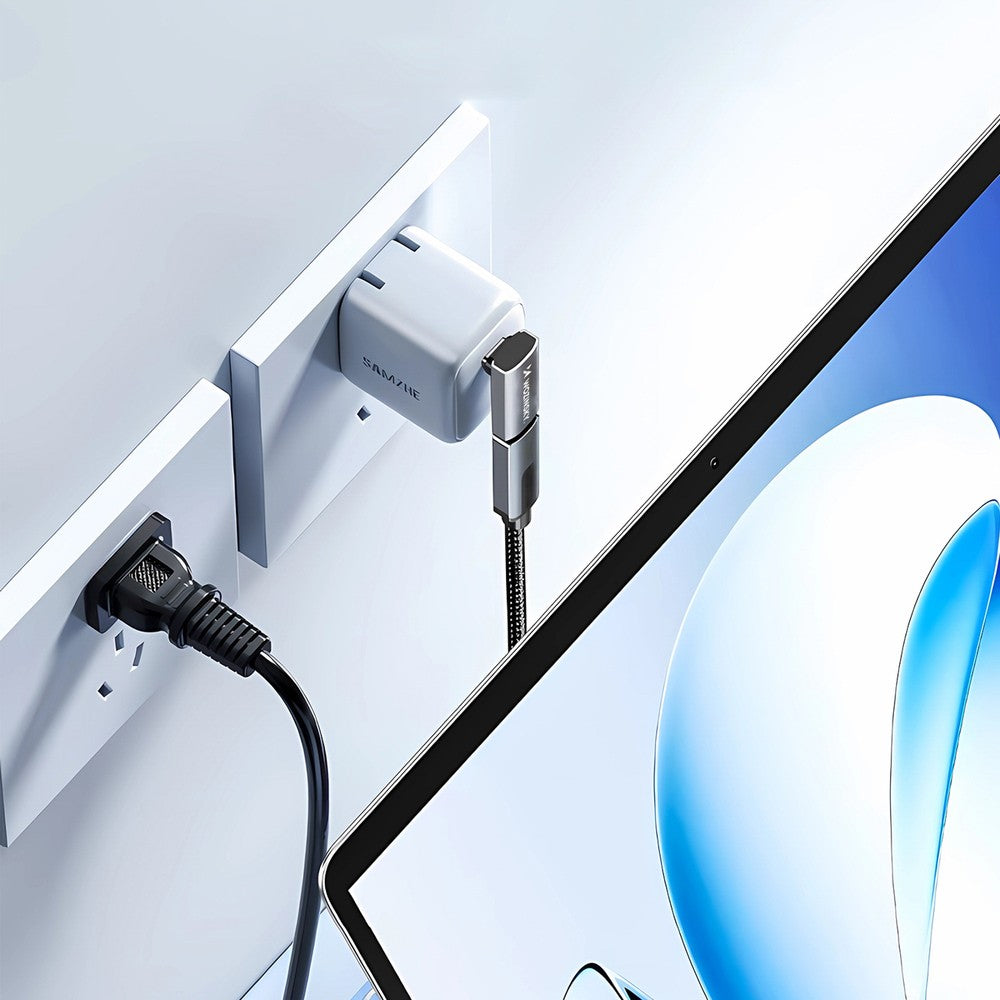 USB-C σε USB-C 40Gb/s 240W 8K OTG Angled Adapter Wozinsky WPKF-01 Γκρι | www.lightgear.gr