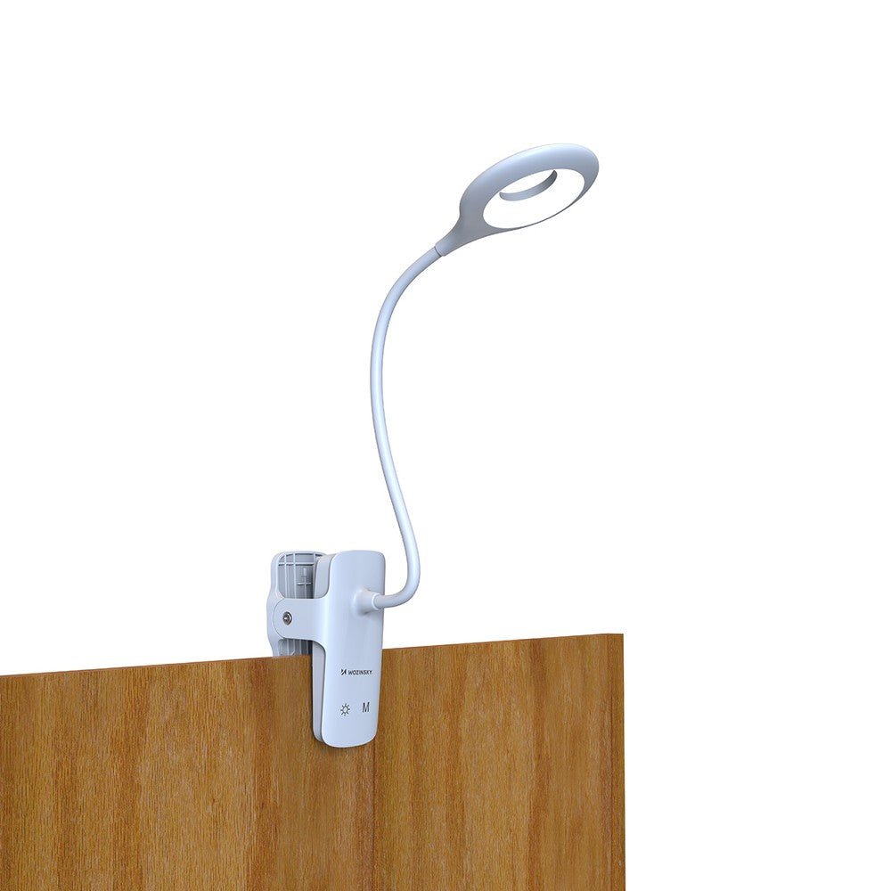 Ασύρματη LED Λάμπα Ανάγνωσης Mini Wozinsky με Clip + USB-C Καλώδιο Λευκή | www.lightgear.gr
