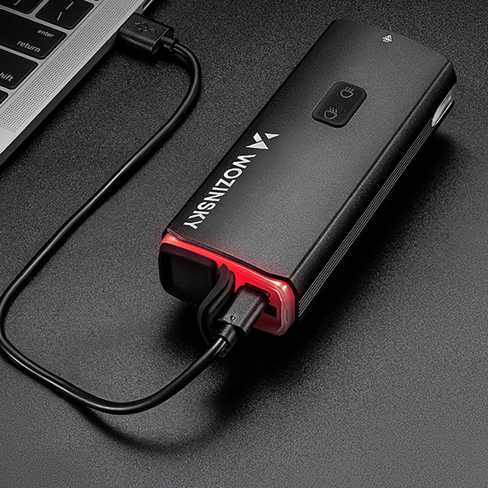 Μπροστινό Φως Ποδηλάτου Wozinsky 3000lm με USB-C Καλώδιο Μαύρο | www.lightgear.gr