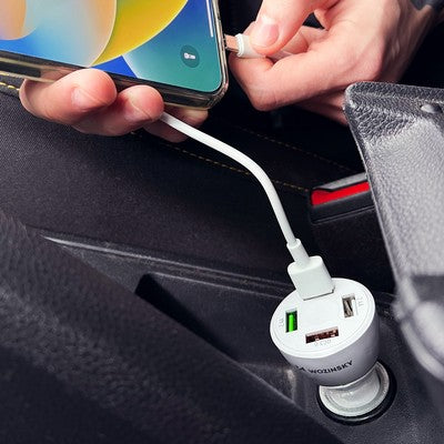 Φορτιστής Αυτοκινήτου Wozinsky WCCAW 50W 4x USB-A QC Λευκό | www.lightgear.gr