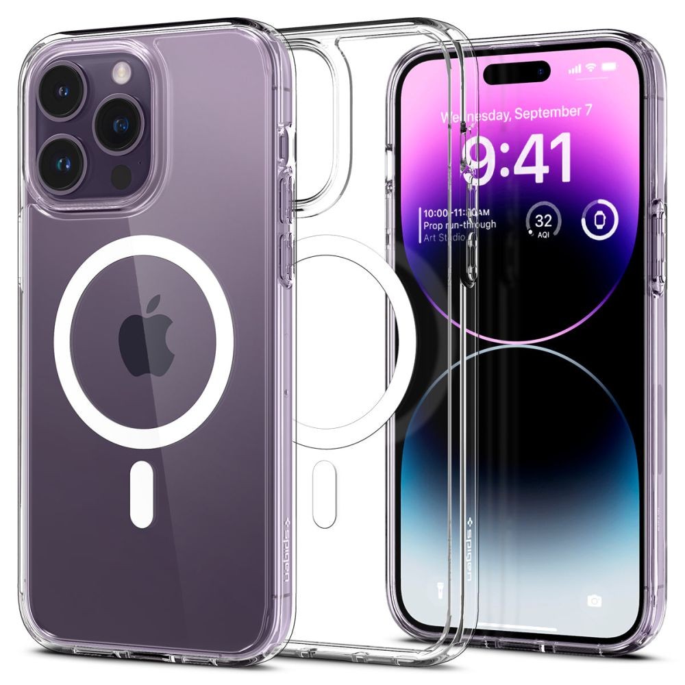 Θήκη Spigen Ultra Hybrid Mag με MagSafe για iPhone 14 Pro Clear/White | www.lightgear.gr