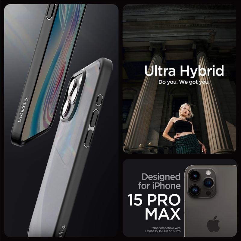 Θήκη Spigen Ultra Hybrid για iPhone 15 Pro Max Clear Black | www.lightgear.gr