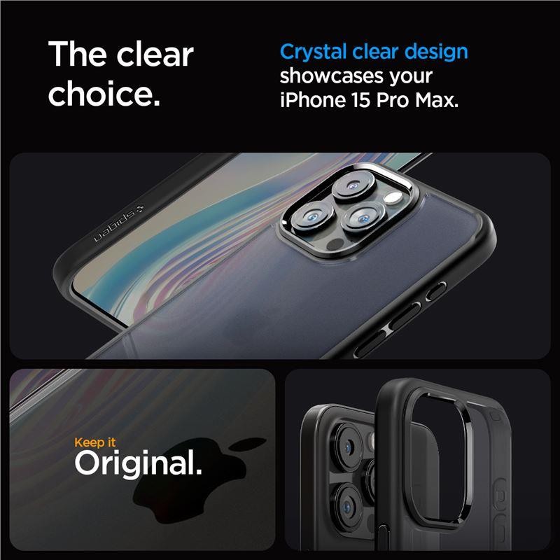 Θήκη Spigen Ultra Hybrid για iPhone 15 Pro Max Clear Black | www.lightgear.gr
