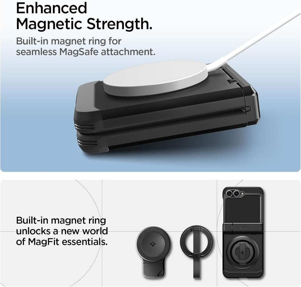 Θήκη Tough Armor Pro Mag MagSafe Spigen για Samsung Galaxy Z Flip 6 / 7 FE Μαύρο | www.lightgear.gr